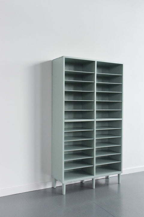 Vintage Green Pigeon Hole Shelves