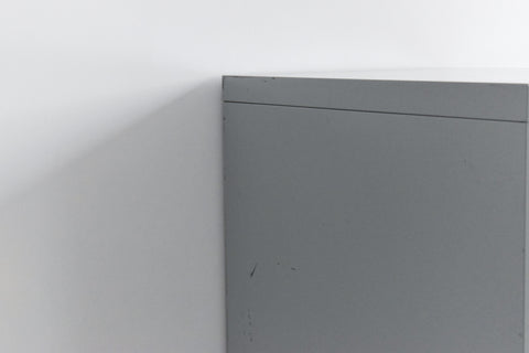 Vintage Grey/Blue Four Drawer Metal Filing Cabinet Manufactured by Harvey Milner