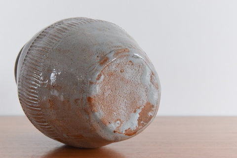 Vintage Grey Glazed Ceramic Studio Pottery Vase