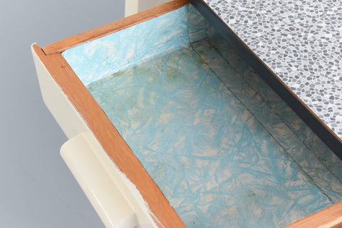 Vintage Grey Pebble Patterned Formica Kitchen Table