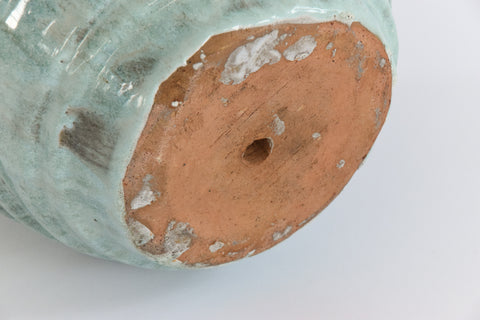 Vintage Handmade Ceramic Mint Green Glazed Plant Pot