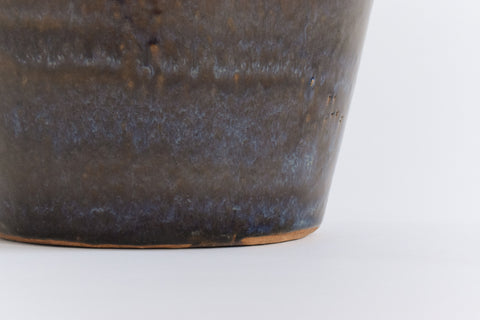 Vintage Handmade Ceramic Purple and Brown Glazed Plant Pot