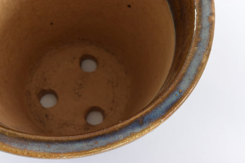 Vintage Handmade Ceramic Purple and Brown Glazed Plant Pot