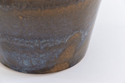 Vintage Handmade Ceramic Purple and Brown Glazed Plant Pot