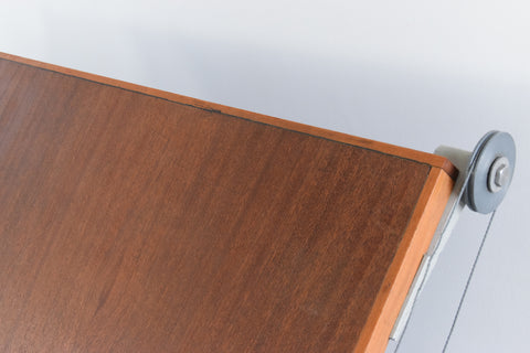 Vintage Industrial Wooden and Metal Framed Architect's Drafting Board by Admel