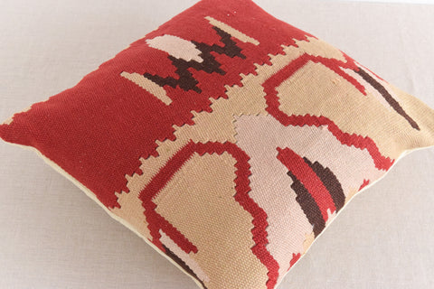 Vintage Wool Kilim Cushion With Duck Down Feather Insert