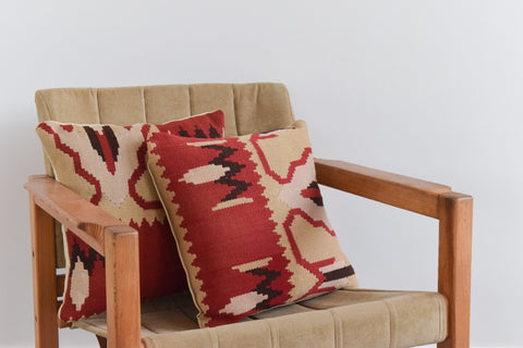 Vintage Wool Kilim Cushion With Duck Down Feather Insert