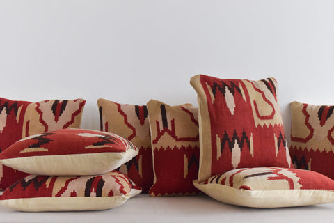Vintage Wool Kilim Cushion With Duck Down Feather Insert