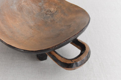 Vintage Folk Art Hand Carved Wooden Bowl