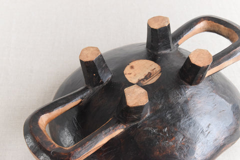 Vintage Folk Art Hand Carved Wooden Bowl