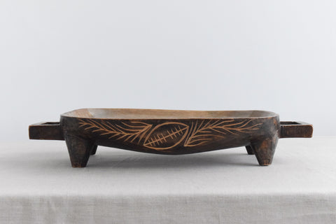 Vintage Large Folk Art Hand Carved Wooden Bowl