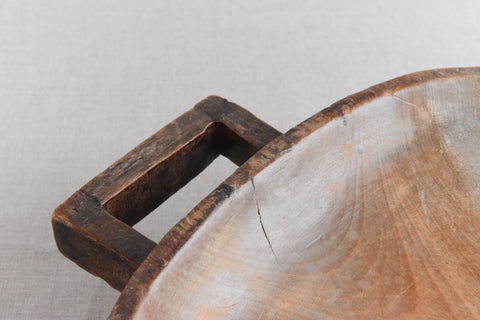Vintage Large Folk Art Hand Carved Wooden Bowl