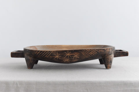 Vintage Large Folk Art Hand Carved Wooden Bowl