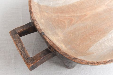Vintage Large Folk Art Hand Carved Wooden Bowl
