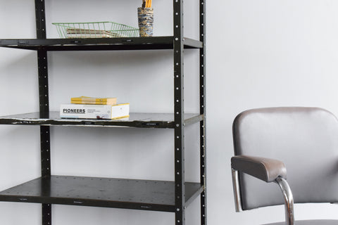 Vintage Green Metal Industrial Shelving