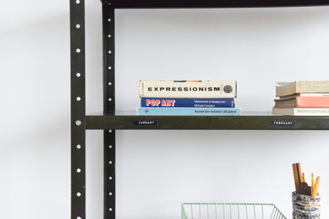 Vintage Green Metal Industrial Shelving