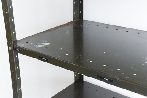 Vintage Green Metal Industrial Shelving
