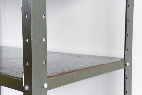 Vintage Green Metal Industrial Shelving