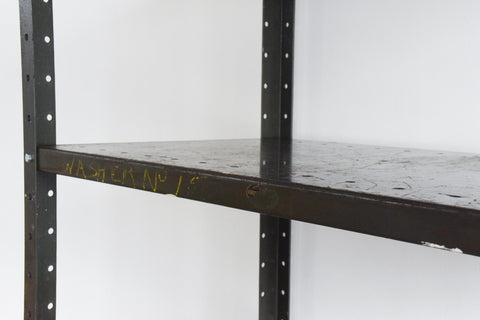 Vintage Green Metal Industrial Shelving