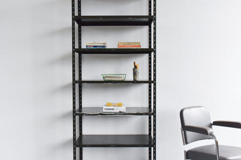 Vintage Green Metal Industrial Shelving