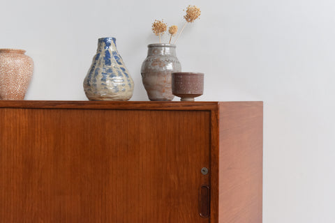 Vintage Rare Teak Tambour Door Cabinet by Heinrich Roepstorff for Danmøbel