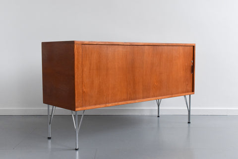 Vintage Rare Teak Tambour Door Cabinet by Heinrich Roepstorff for Danmøbel