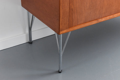 Vintage Rare Teak Tambour Door Cabinet by Heinrich Roepstorff for Danmøbel