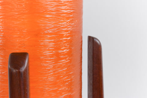 Vintage Large Orange Fibreglass Rocket Style Floor Lamp