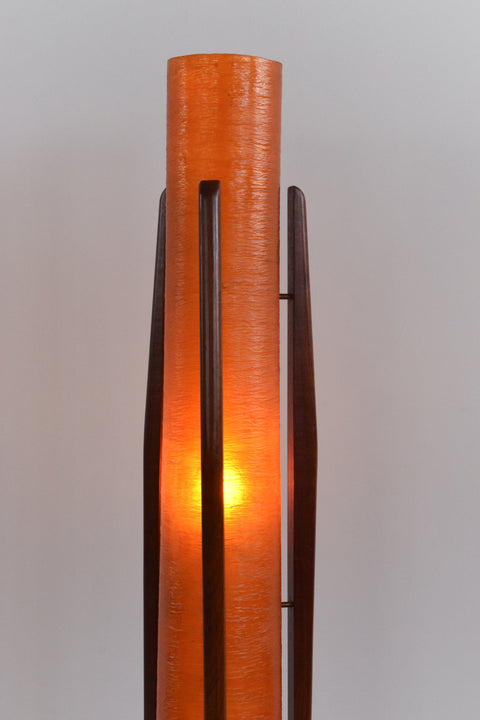 Vintage Large Orange Fibreglass Rocket Style Floor Lamp