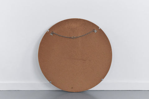 Vintage Large Round Frameless Bevelled Wall Mirror