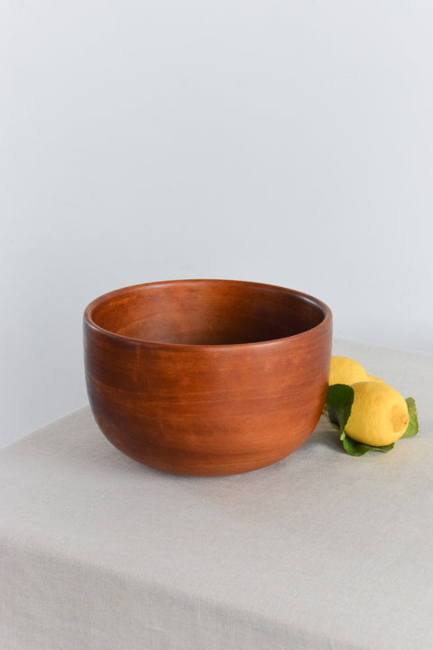 Vintage Rustic Mid-Century Hand Turned Wooden Fruit Bowl