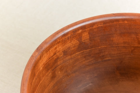 Vintage Rustic Mid-Century Hand Turned Wooden Fruit Bowl