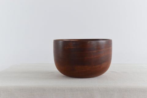 Vintage Rustic Mid-Century Hand Turned Wooden Fruit Bowl