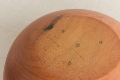 Vintage Rustic Mid-Century Hand Turned Wooden Fruit Bowl