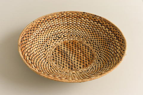 Vintage Large Rustic Wicker / Woven Basket Bowl