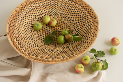 Vintage Large Rustic Wicker / Woven Basket Bowl
