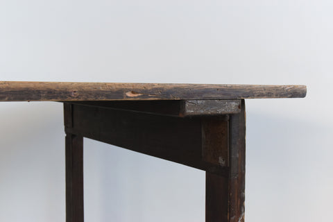 Vintage Large Rustic Wooden Folding Trestle Table