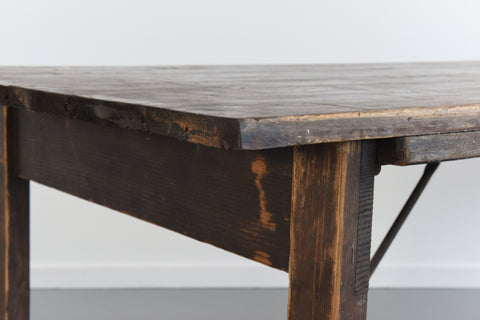Vintage Large Rustic Wooden Folding Trestle Table