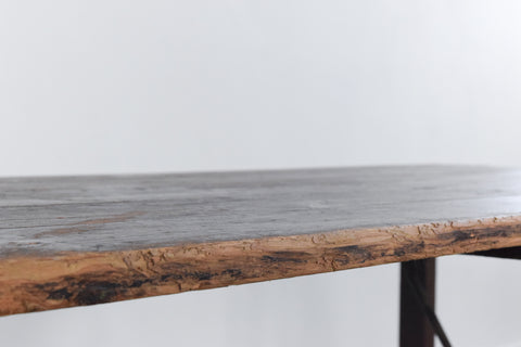 Vintage Large Rustic Wooden Folding Trestle Table