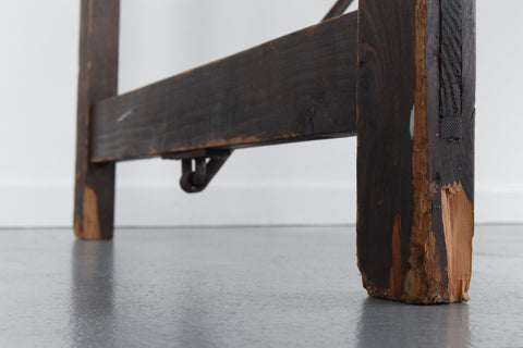 Vintage Large Rustic Wooden Folding Trestle Table