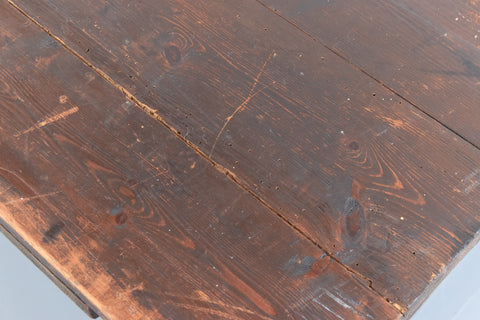 Vintage Large Rustic Wooden Folding Trestle Table