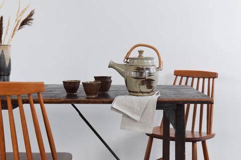 Vintage Large Rustic Wooden Folding Trestle Table