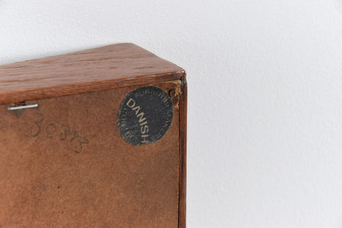 Vintage Long Danish Teak Mirror with Curved Concave Frame