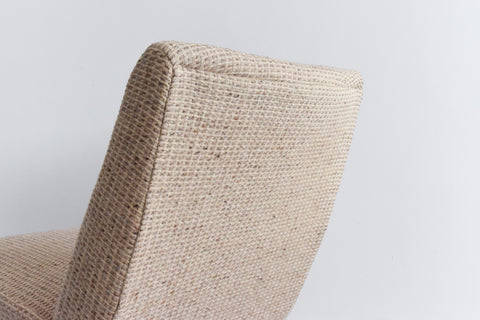 Vintage Low Lounge Chair in Textured Wool Fabric