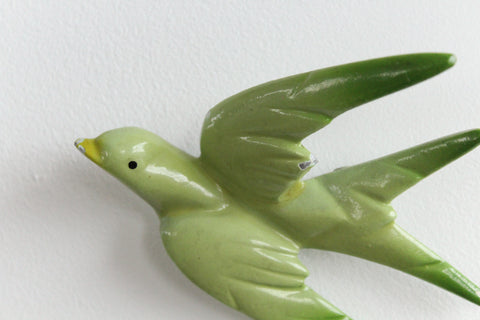 Vintage Kitsch Metal Swallow Wall Hanging Plaques