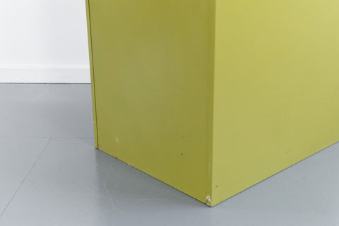 Vintage Metal Two Drawer Filing Cabinet in Avocado Green