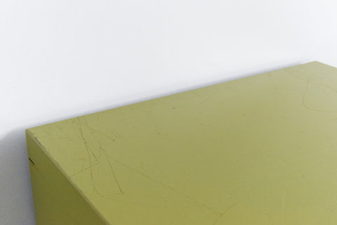 Vintage Metal Two Drawer Filing Cabinet in Avocado Green