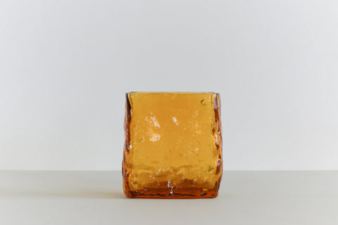Vintage Mid 20th Century Decorative Amber Glass Vase