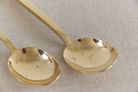Vintage 1950s 48 Piece Gold Cutlery Set in the Manner of Scanline by Sigvard Bernadotte