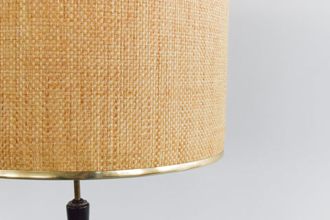 Vintage Mid Century Modern 1950s Tripod Standing Lamp and Shade